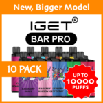 10 PACK – IGET BAR PRO – 10000 PUFFS