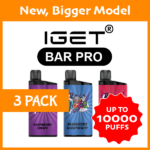 3 PACK – IGET BAR PRO – 10000 PUFFS